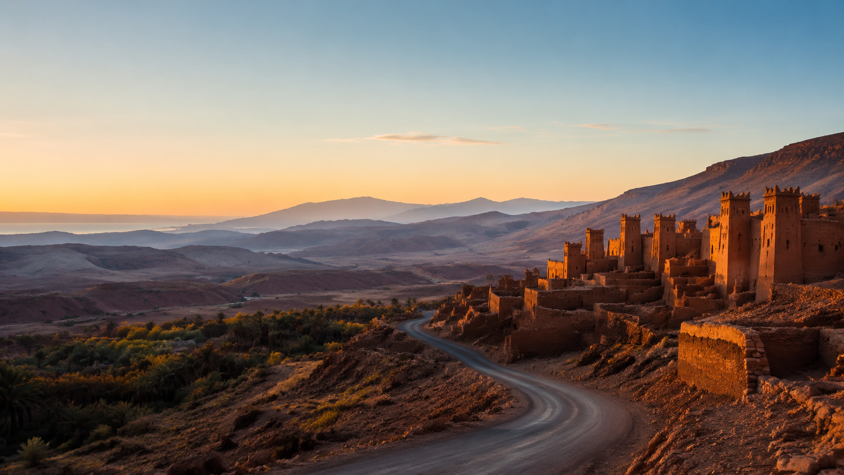 Moroccan kasbah landscape